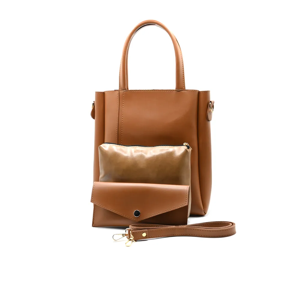 Urban Chic 4-in-1 Tote Bag Set – Caramel Brown, view 2